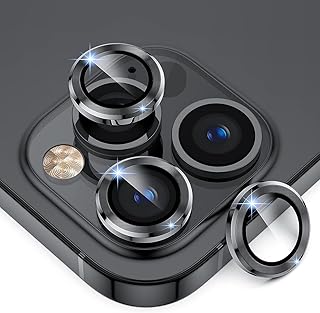 واقي عدسة الكاميرا زجاج مقوى من Nopatia متوافق مع ايفون 11 برو 5.8 بوصة 9H مع حلقة معدنية مقاوم للخدش عالي الوضوح متوافق مع أغلب الجرابات حماية كاملة ضد الصدمات (أسود)