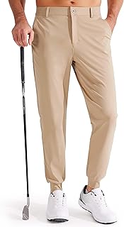 Men's Golf Pants Joggers Lightweight 3 Pockets Slim Fit Soft Stretchy Tapered Work Dress Athletic