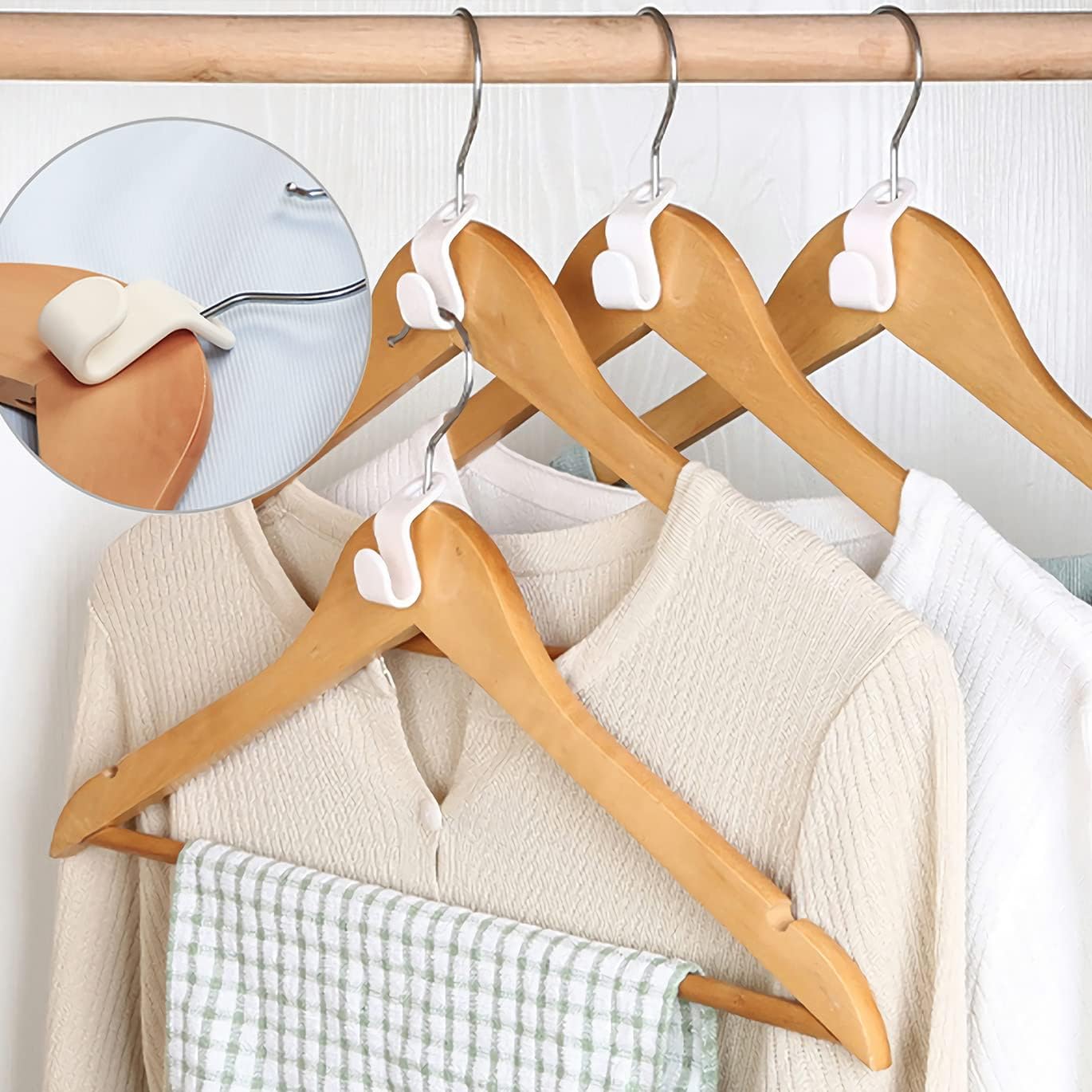 30PCS Clothes Hanger Connector Hooks, Hanger Extender Clips,Cascading Hanger Hooks,Used in Closet Hangers Space Saving and Organizer Closets image 2