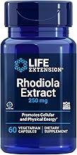 Life Extension Rhodiola Extract, Rhodiola rosea Supplement, standardized Extract, Promotes Physical and Mental Performance, Gluten-Free, Non-GMO, Vegetarian, 250 mg, 60 Capsules