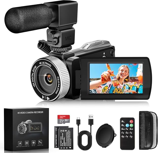 Videocámara 4K 48MP con Visión Nocturna y Zoom 18X