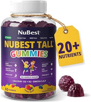 NuBest Tall Gummies for Kids 2& Teens, Sugar-Free Growth Support Vitamins