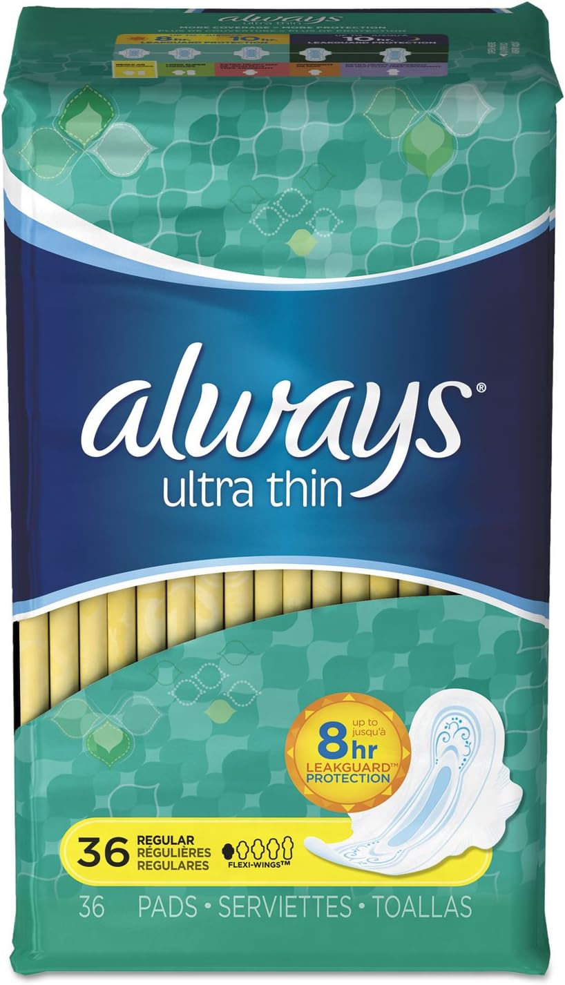 Always Ultra Thin, Regular, Flexi-Wings, Pads 36 ea(Pack of 6)