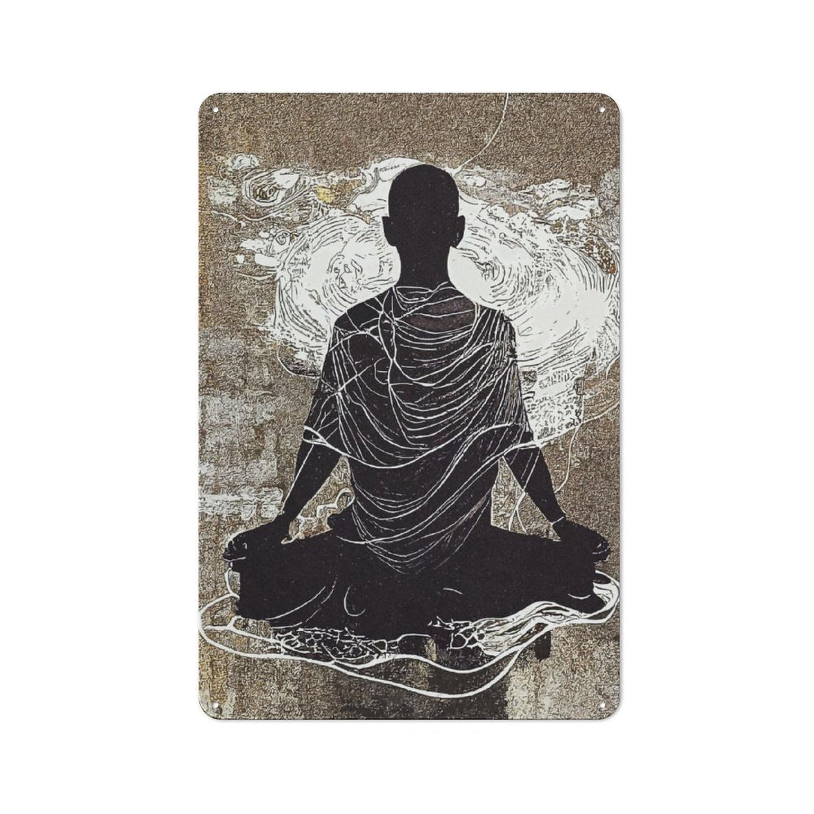 Junmoney Meditation Vintage Retro Tin Sign 30X20cm Featuring For Bar Or Restaurant, For Metal Sign Collectors, For Garage And Workshop Walls