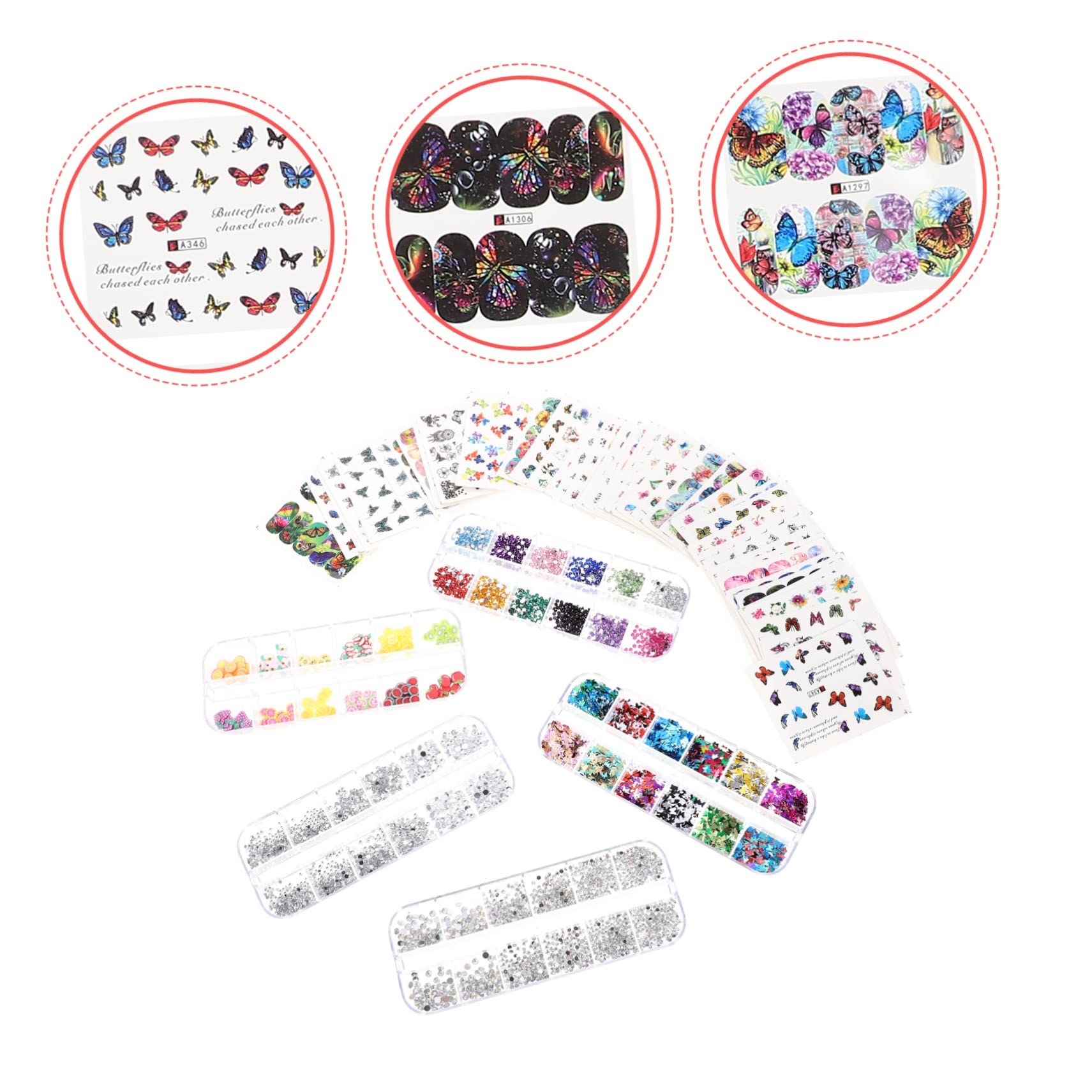 CALLARON 2 Set Adesivi per Unghie con Decorazioni Accessori Nail Art Facili Usare per Principianti e Manicure Casa