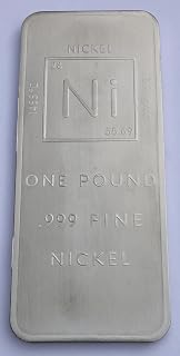 1 Pound .999 Pure Nickel Bar Bullion with Element Design - Unique Metals