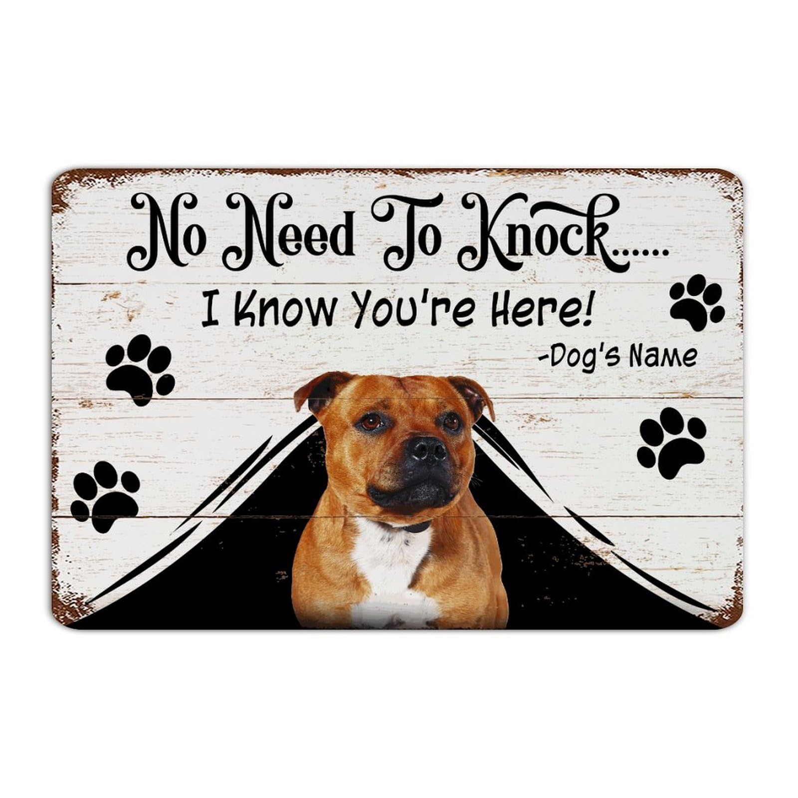 Plaque de portail pitbull en métal pour remplacer les stickers qui s'usent