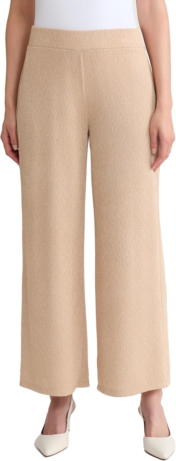 Kasper Women's Shimmer Knit Pull on Ankle Pant