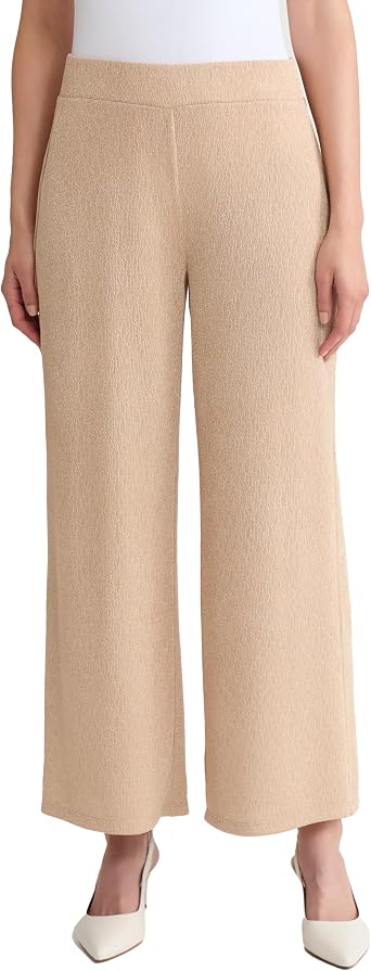 Kasper Womens Shimmer Knit Pull on Ankle Pant