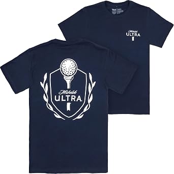 تي شيرت Michelob Ultra Golf Tee Crest باللون البحري بطبعة خلفية أمامية