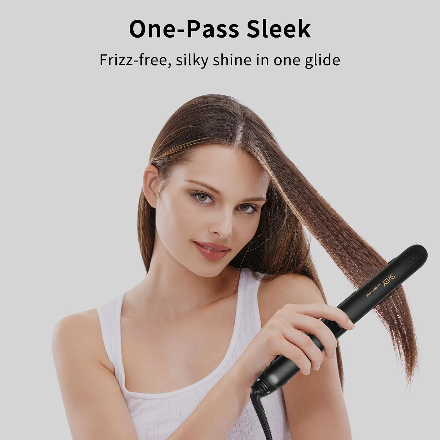 SVEY 1 Inch Dual Voltage Flat Iron Hair Straightener for Women Europe Travel