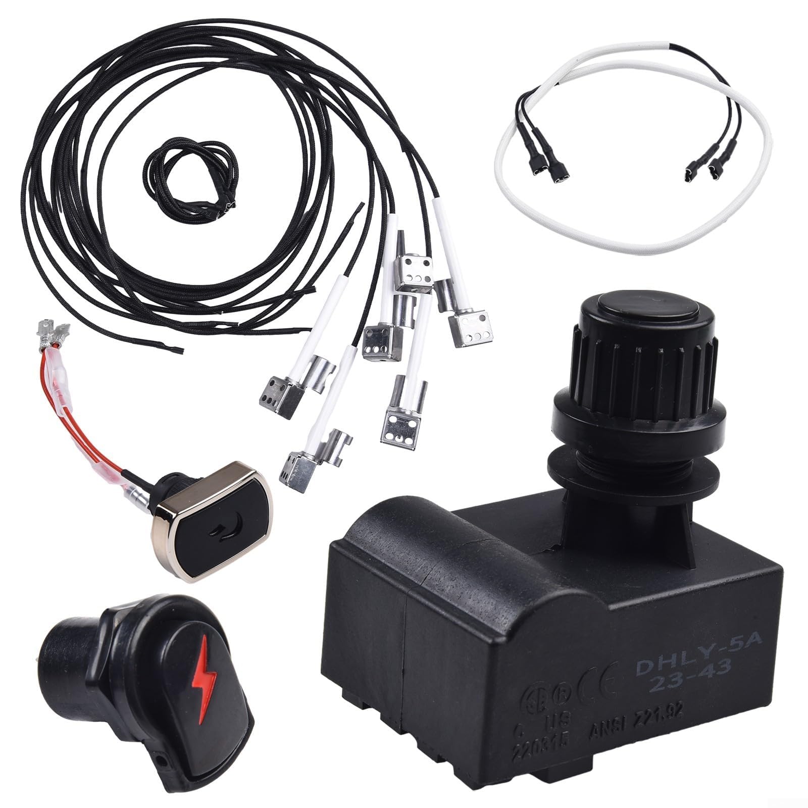 Kit modulo di accensione elettronica per barbecue Charbroil 463644220 463241013 2-5 uscite parti di ricambio per sistema di accensione grill a gas con fili di accensione e pulsanti (4 teste)