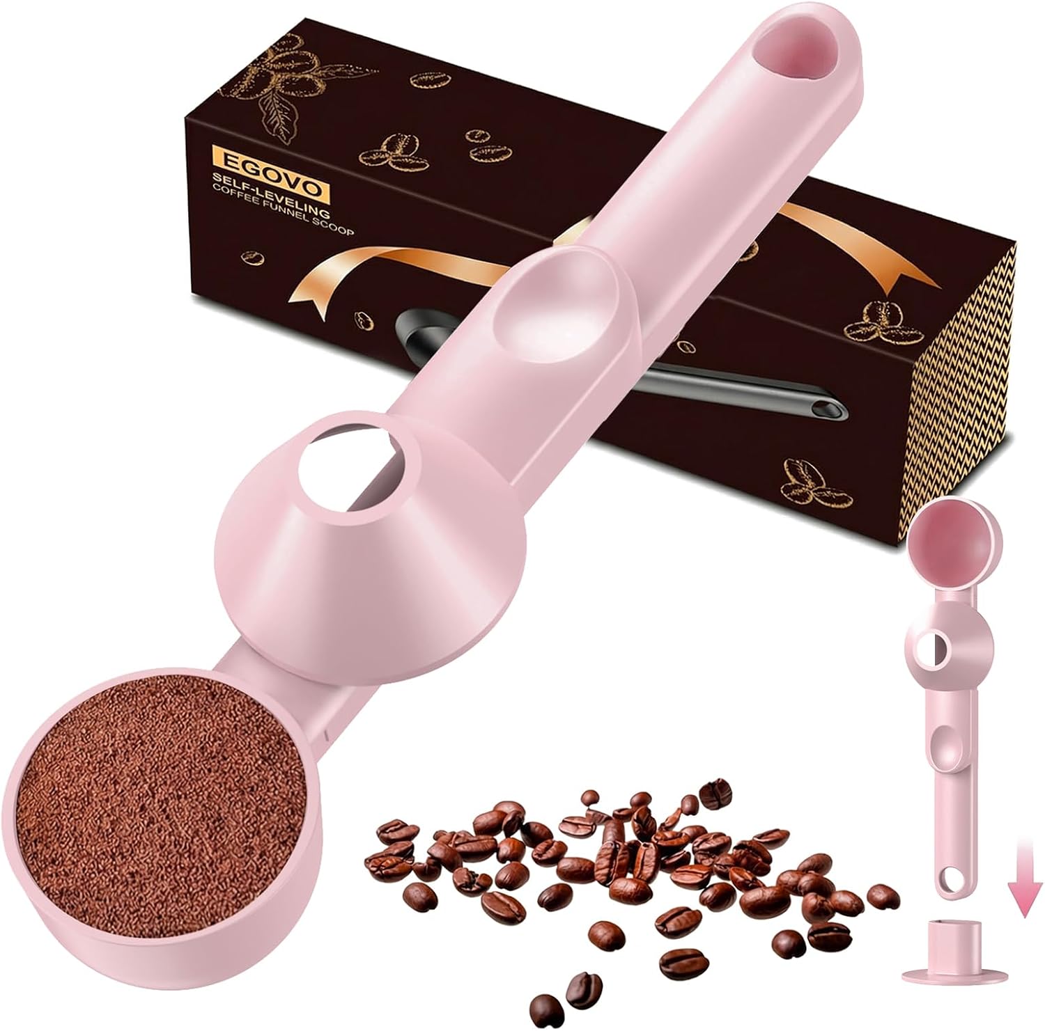 Coffee Scoop with Funnel for Reusable K Cup, 2 TBSP Measuring Spoon