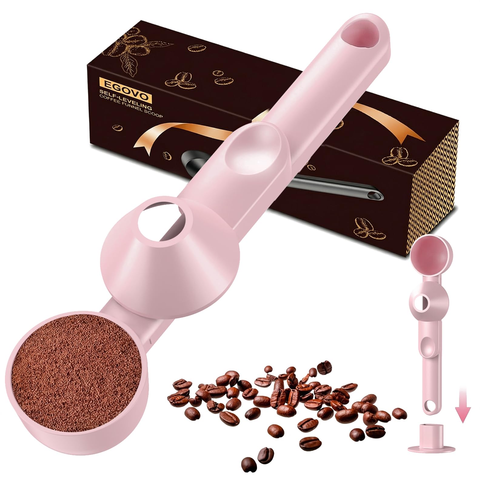 Coffee Scoop with Funnel for Reusable K Cup, 2 TBSP Measuring Spoon
