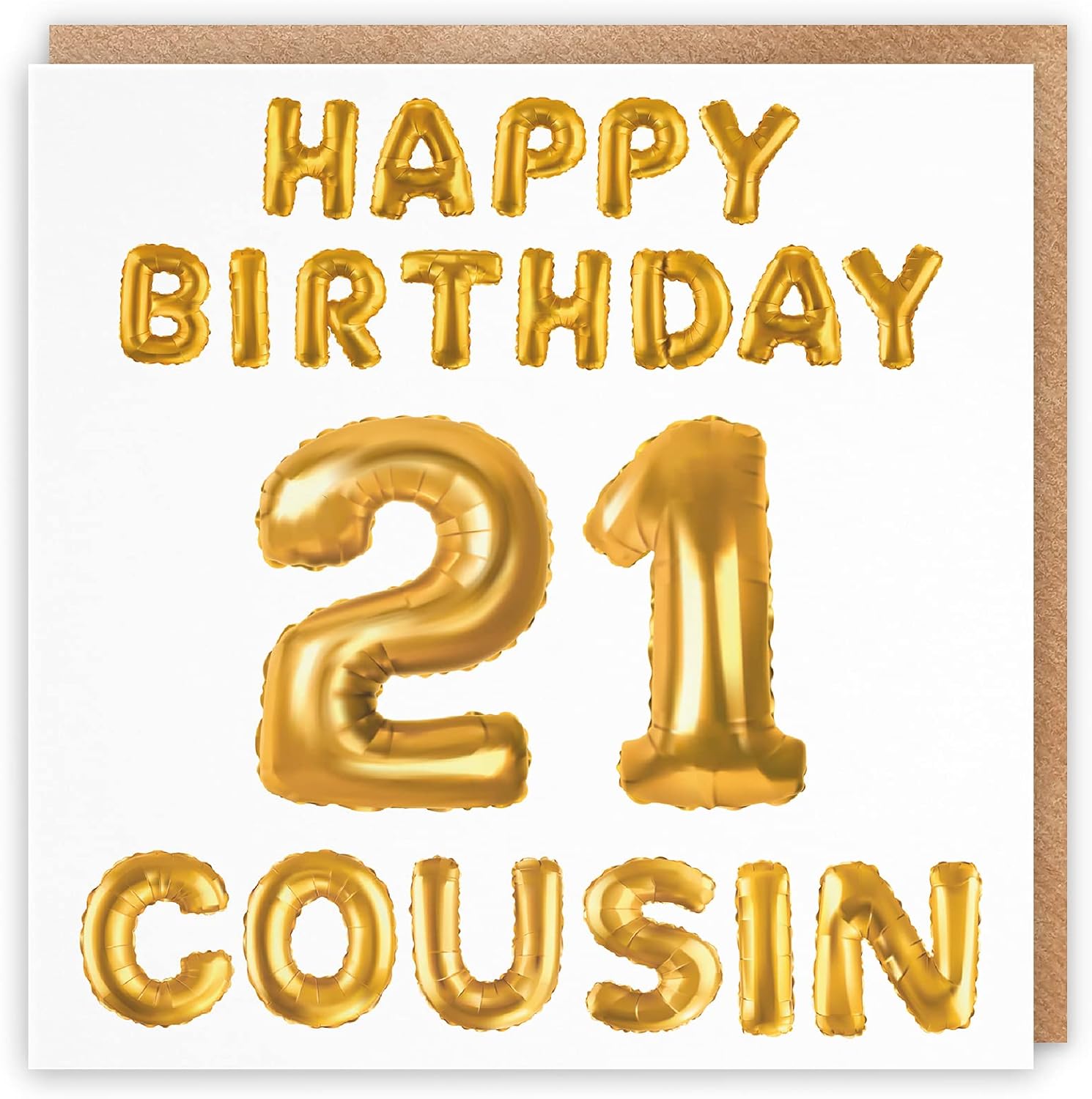 Hunts England, Large Cousin 21st Birthday Card, Happy Birthday, 21, Cousin, Balloon Collection, Large, 210 x 210 mm