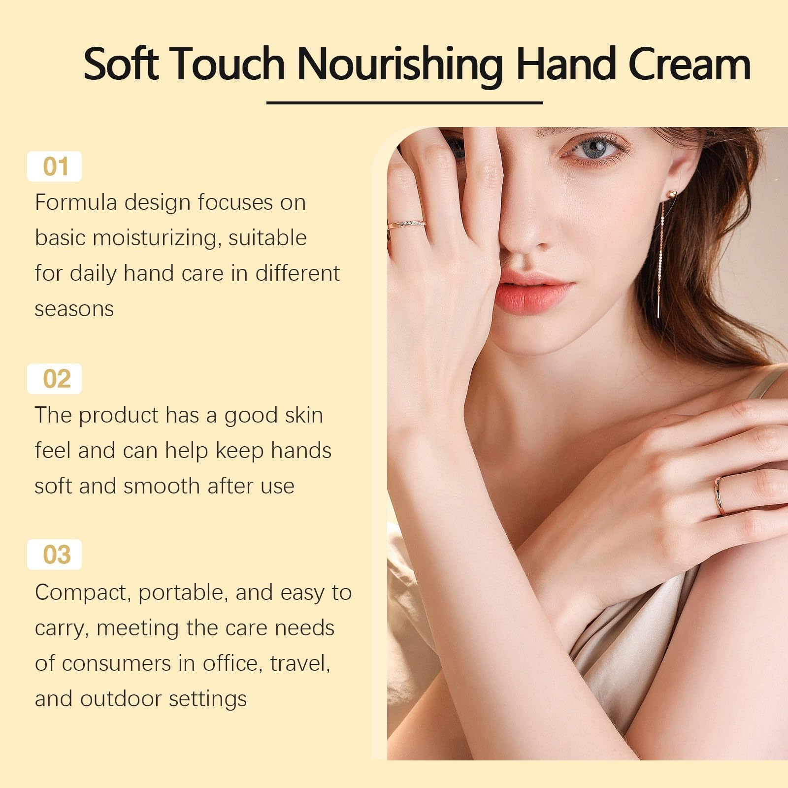 Crema de manos nutritiva con forma de corazón, 50 ml, cuidado hidratante para manos suaves | Crema de manos en embalaje de corazón de moda, fórmula nutritiva e hidratante para suavizar las manos secas a diario