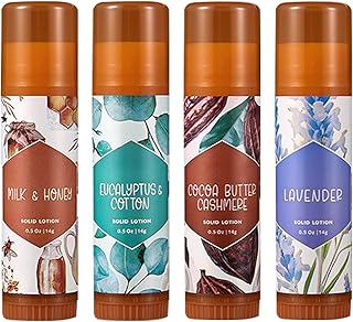 Travel Solid Body Butter For Dry Skin -Chilblain Cream- Body Care, Lotion - Scent Sticks，Anti-cracking Frostbite Moisturiser Deep Nourishing (4 scents, 1)