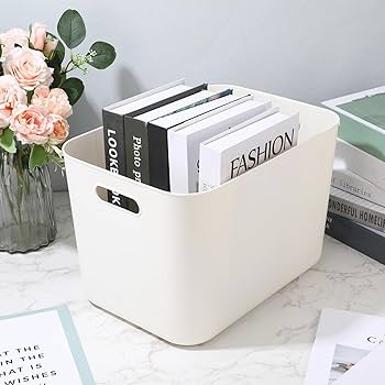 Amazon.com - Zopeal Plastic Storage Bins 10 Pcs White Pantry