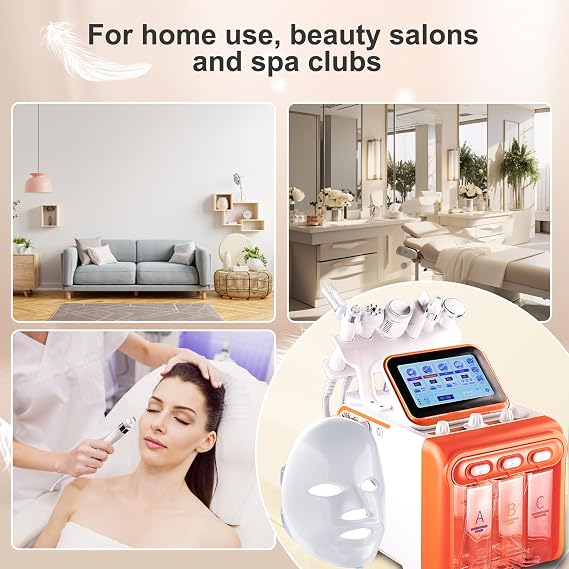 7 in 1 Hydrogen Oxygen Facial Machine with Led Mask Professional Face Skin Care Devices Hydrodermabrasion Machine for Salon Home
