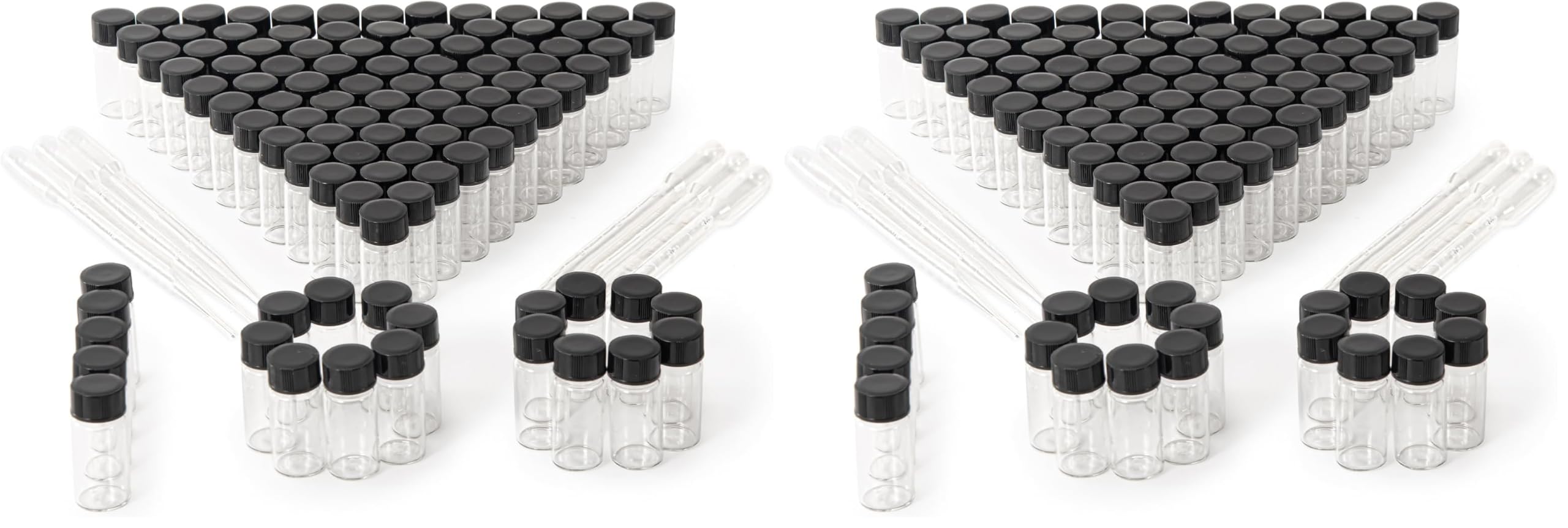 5ml Clear Small Glass Vials 100pcs with Screw Caps(100pcs) (Pack of 2)