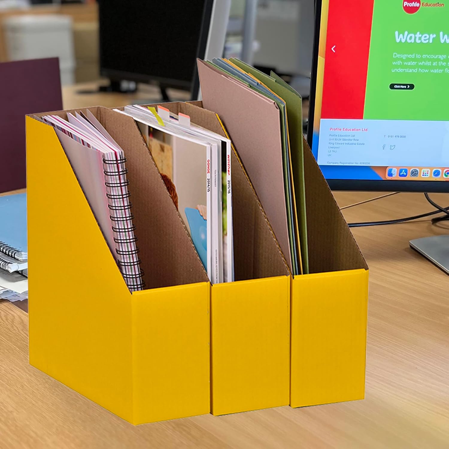 Liberty House Toys A4 Yellow File and Document Storage Boxes