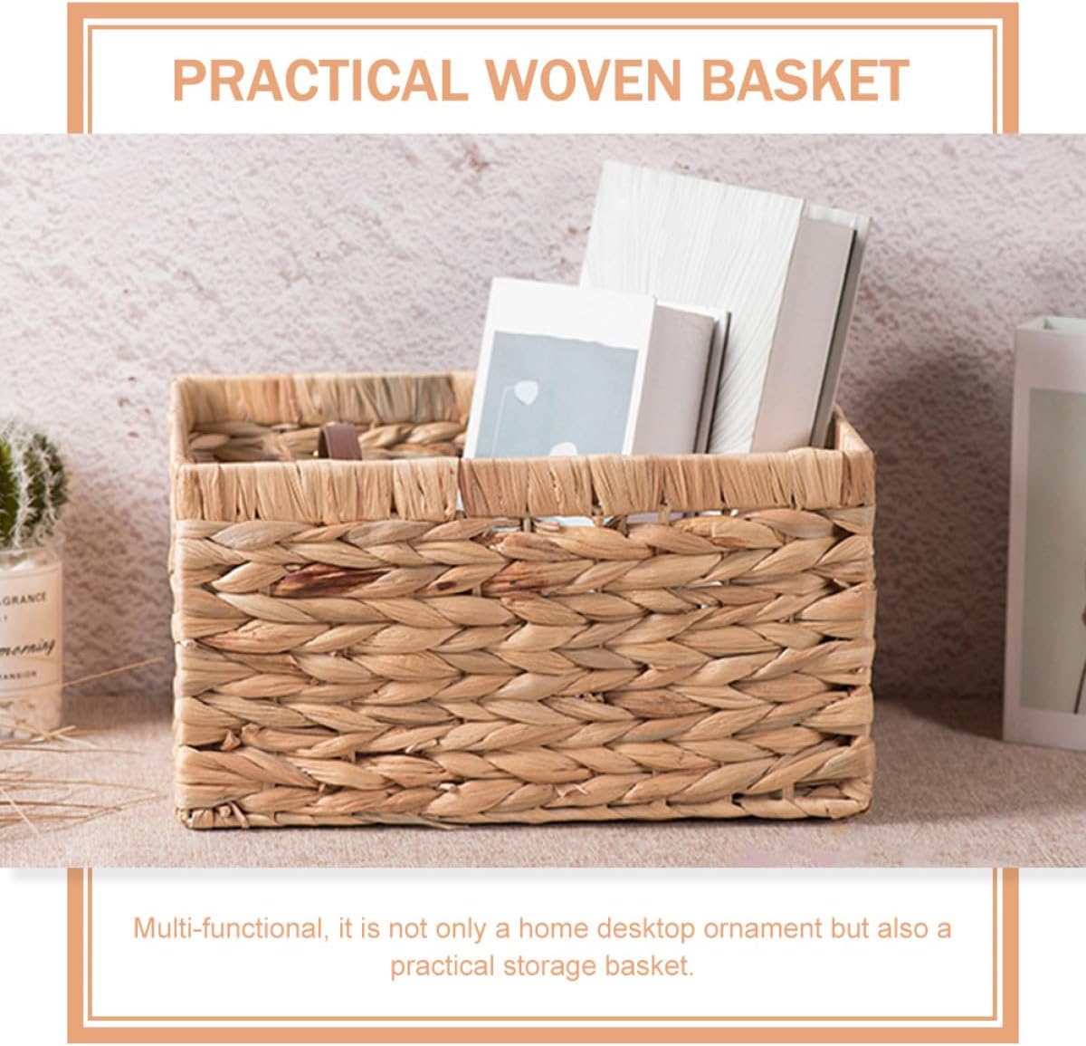 COHEALI Creative Woven Storage Basket for Home and Bedroom, Multi-function Tabletop Organizer, Handcrafted Natural Fiber Basket for Sundries and Clothes Storage