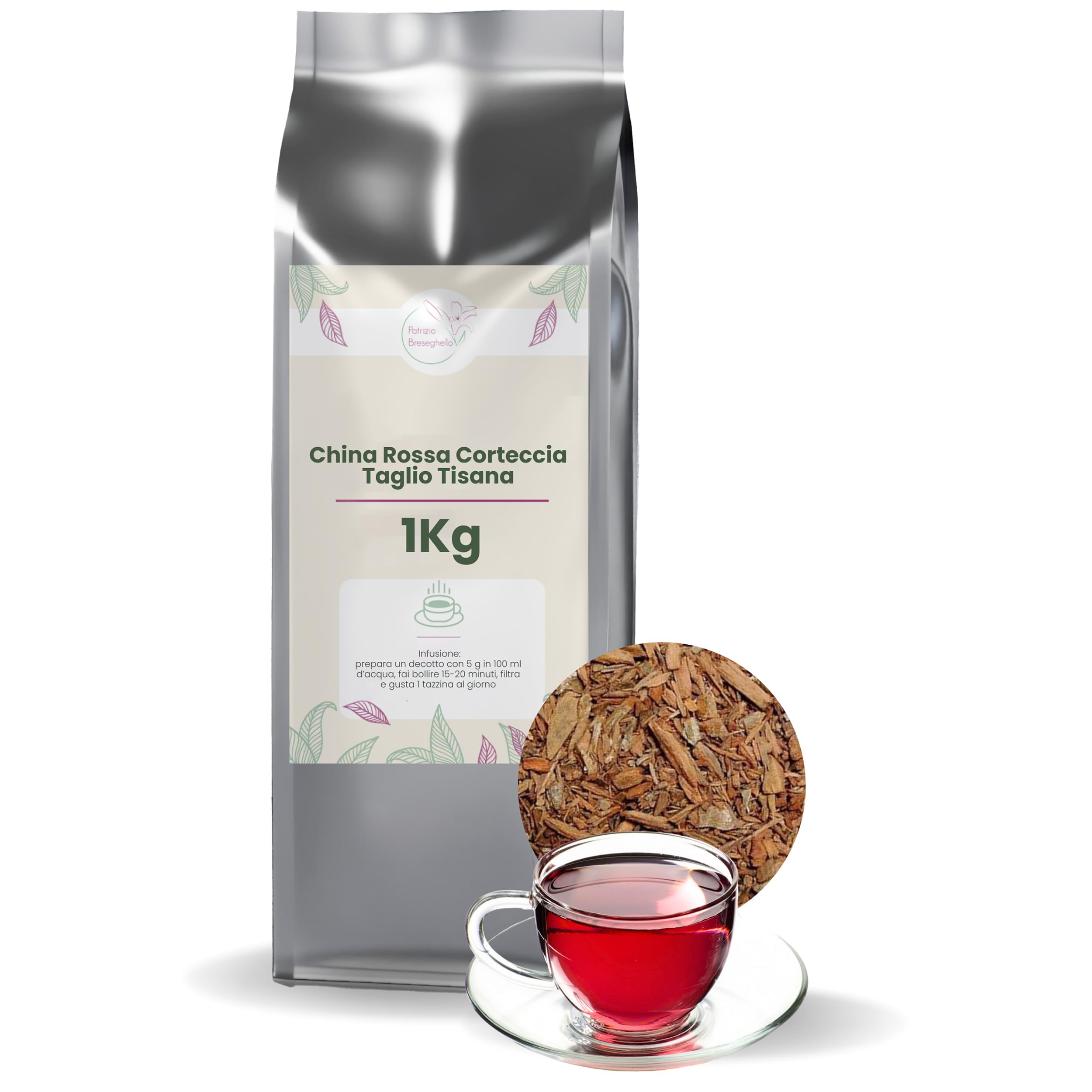 Patrizio Breseghello - China Rossa Corteccia Taglio Tisana 1 Kg - 100% Naturale Per Infusi Ed Erbe Officinali