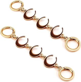 Tmtains 2Pcs Purse Extender Chain Gold Purse Strap Extender Brown Moon Bag Extender Chain Coffee Purse Strap Replacement Purse Accessories Bag Charms for Handbag Cross Body Bag Purse Making Supplies