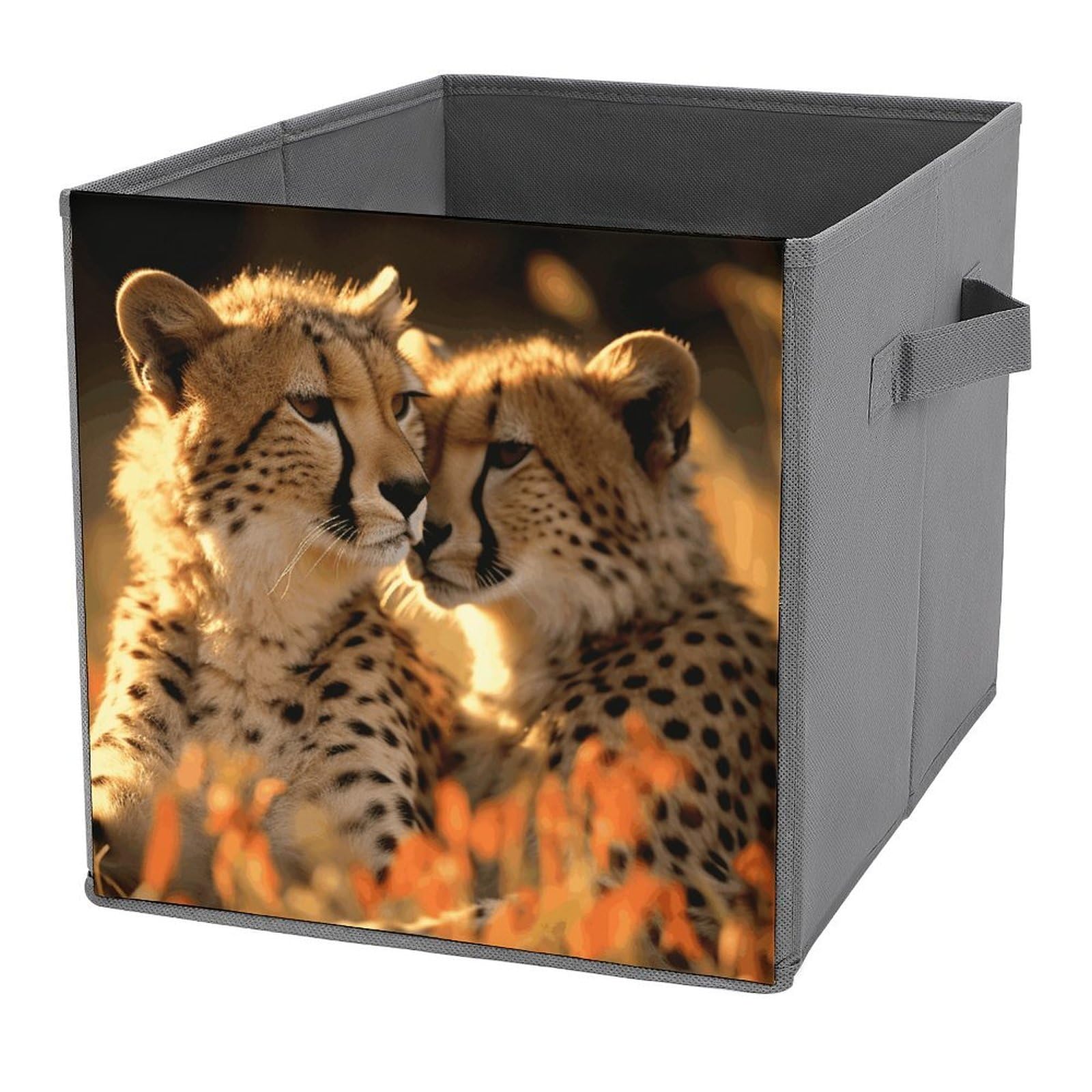 Paniers de rangement étagères pliables et robustes motif guépard