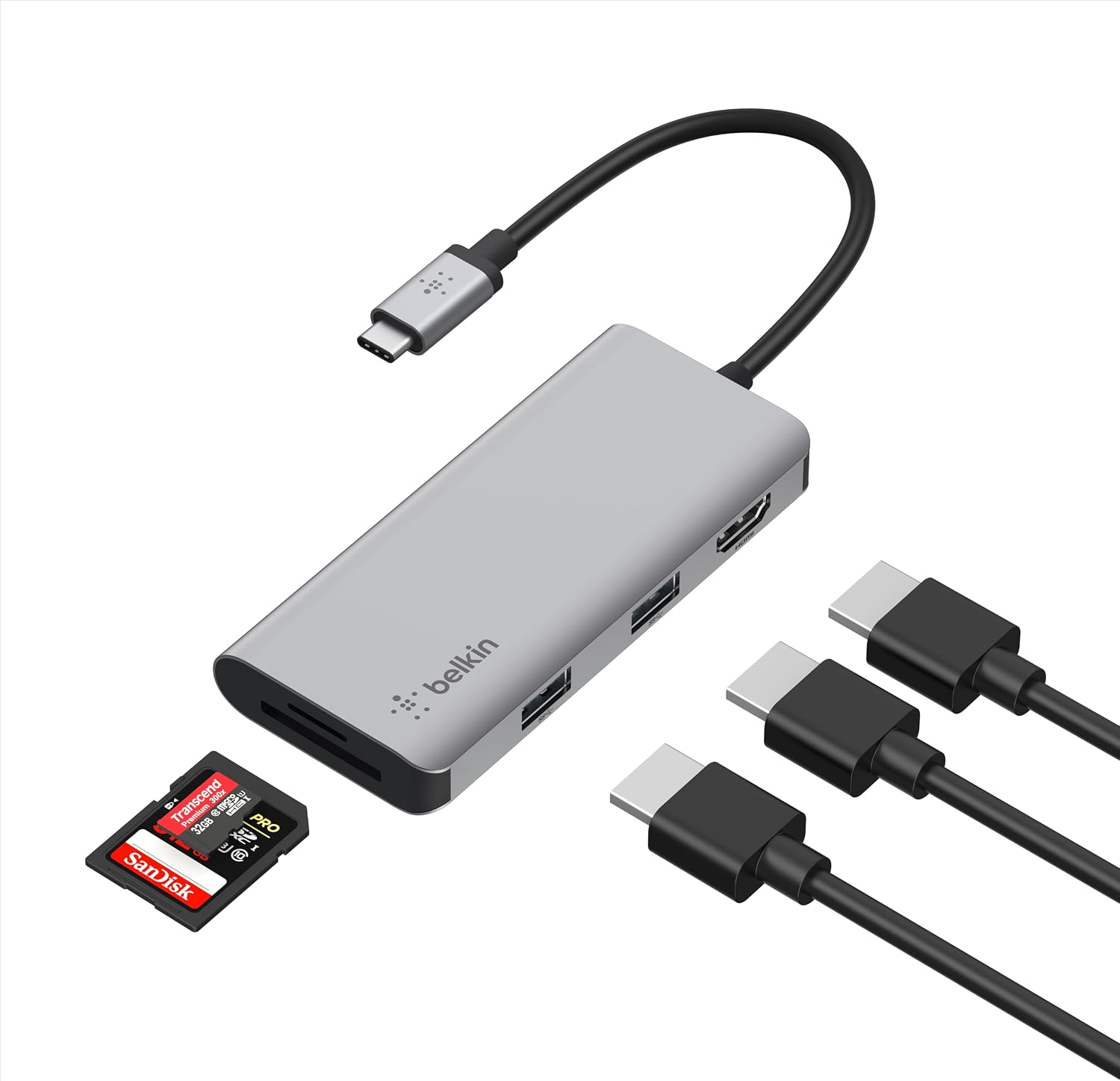 USB-C Hub 5 in 1 Multiport Adapter | Expands USB-C laptop connectivity for MacBook, iPad Pro, Chromebook, and PC, compact design for desk or travel