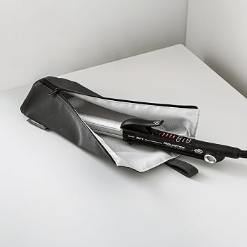 SHIMOYAMA Hair Iron Pouch, Heat Resistant Travel Bag for Curling Iron, Flat Iron Storage Bag, Hair Tools Organizer, Gray