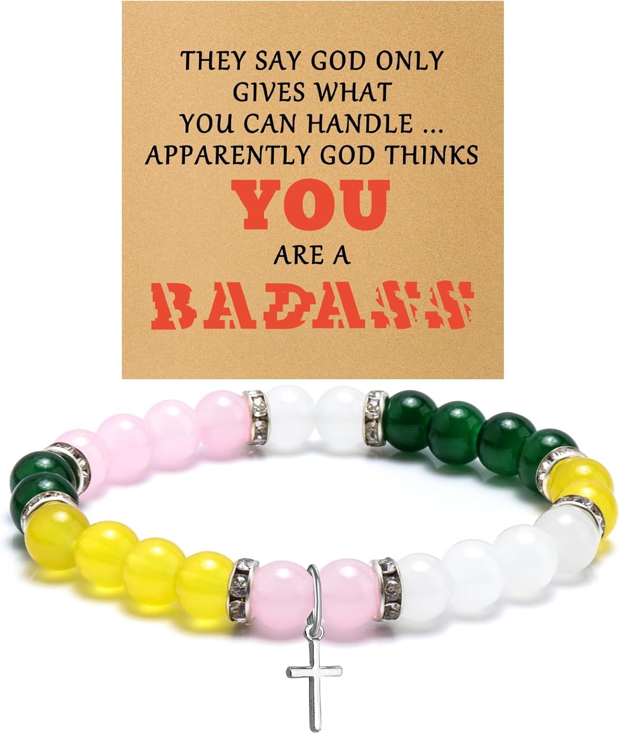 Christian Religious Gifts for Women Faith Beaded Bracelet Inspirational Verse Gift Spiritual Baptism Gift First Communion Confirmation Graduation Gifts for Daughter Sister Friend Jewelry Bracelet