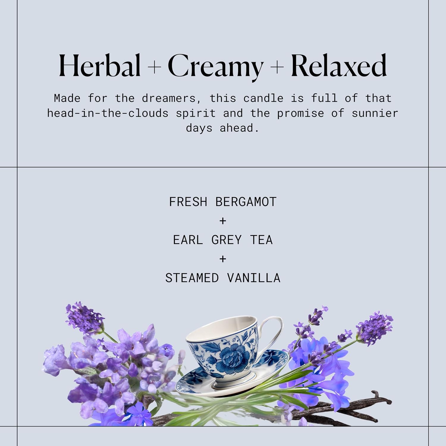 The New Savant Scented Candle - Cloud Gazer - Aesthetic Candle for Home, Lavender, Vanilla, Earl Grey Tea & Cedarwood, Soy Wax Blend, Vegan & Cruelty-Free, 50-Hour Burn Time - 7oz
