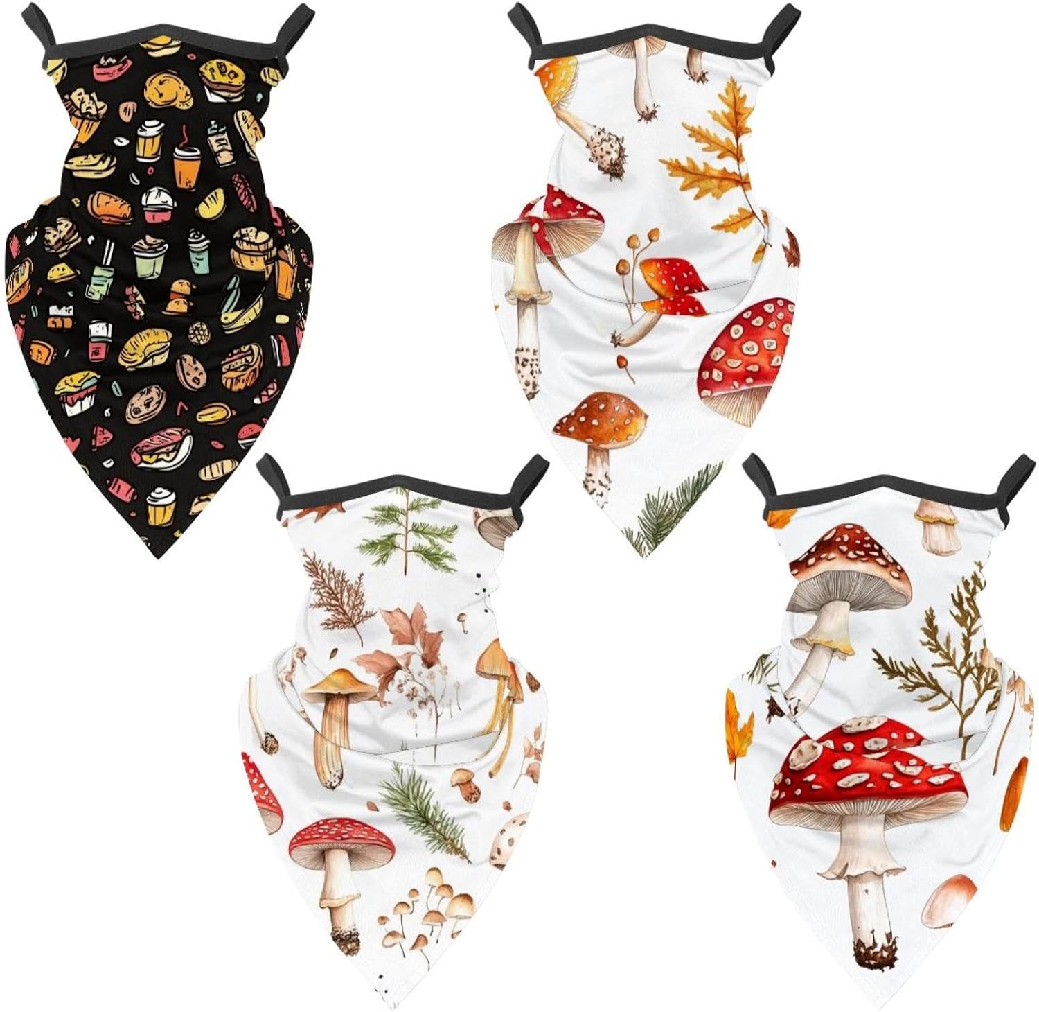 4 Pack pepper leaves flowers (1) Fishing Neck Gaiter - UV Face Mask Sun Protection for Men & Women