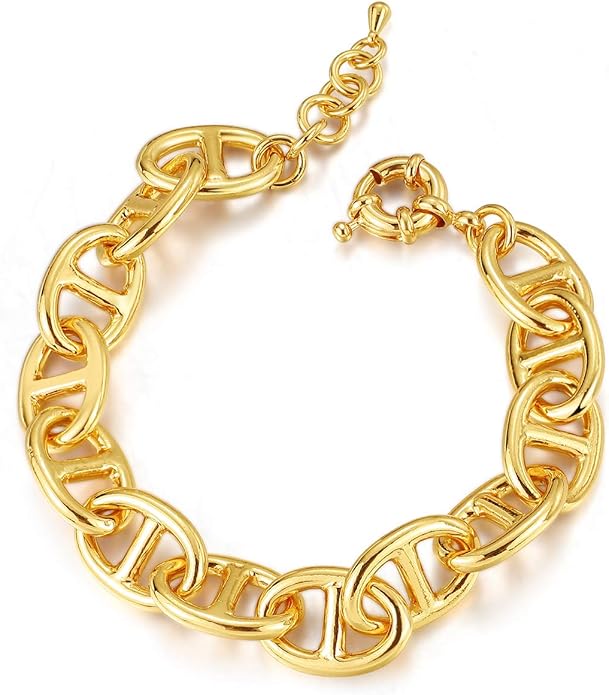 ailov Extra Large Gold Chain Bracelet for Women Bold