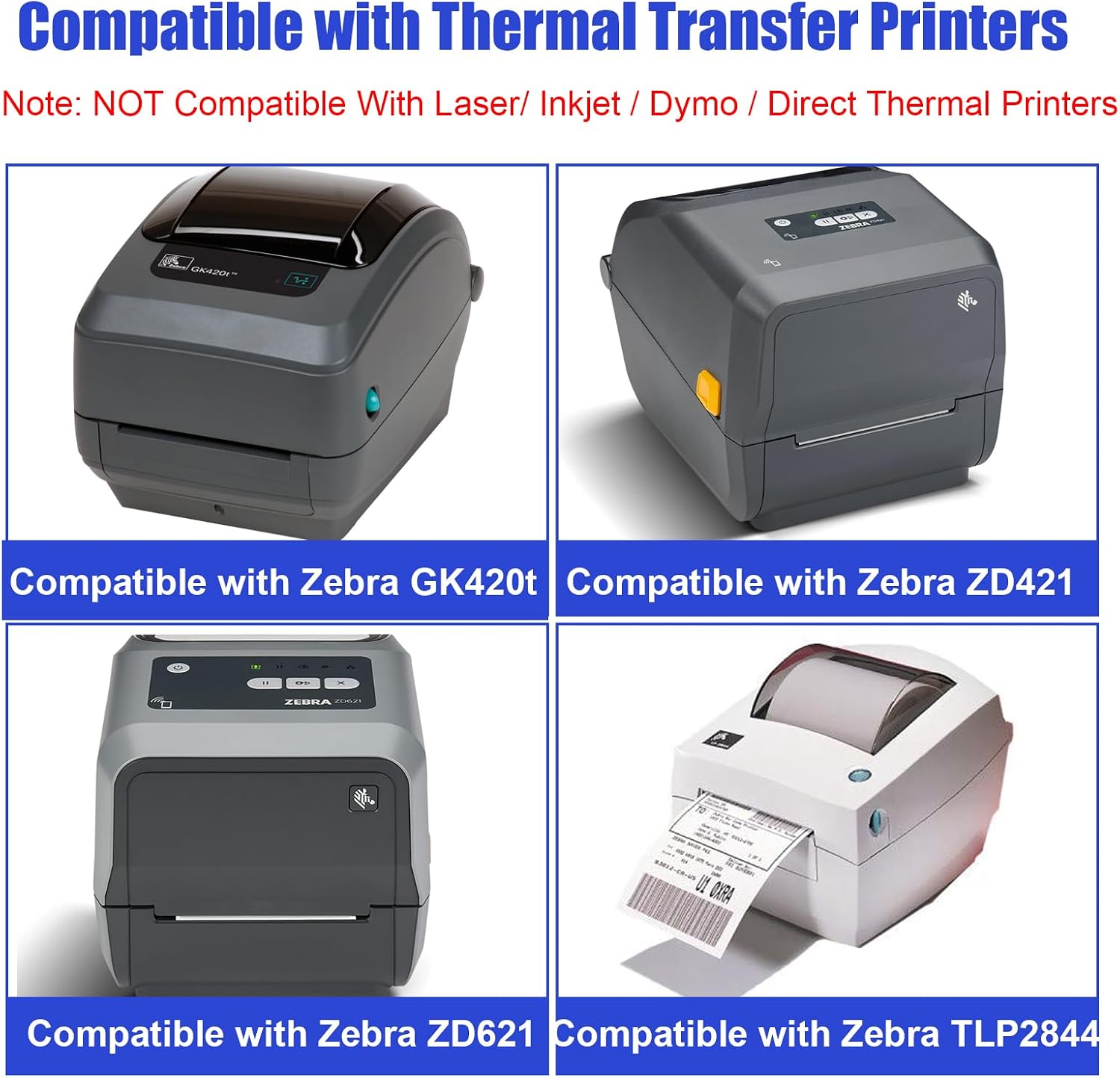 4 x 6 Inches Desktop Thermal Transfer Labels, Thermal Ribbon Required image 4