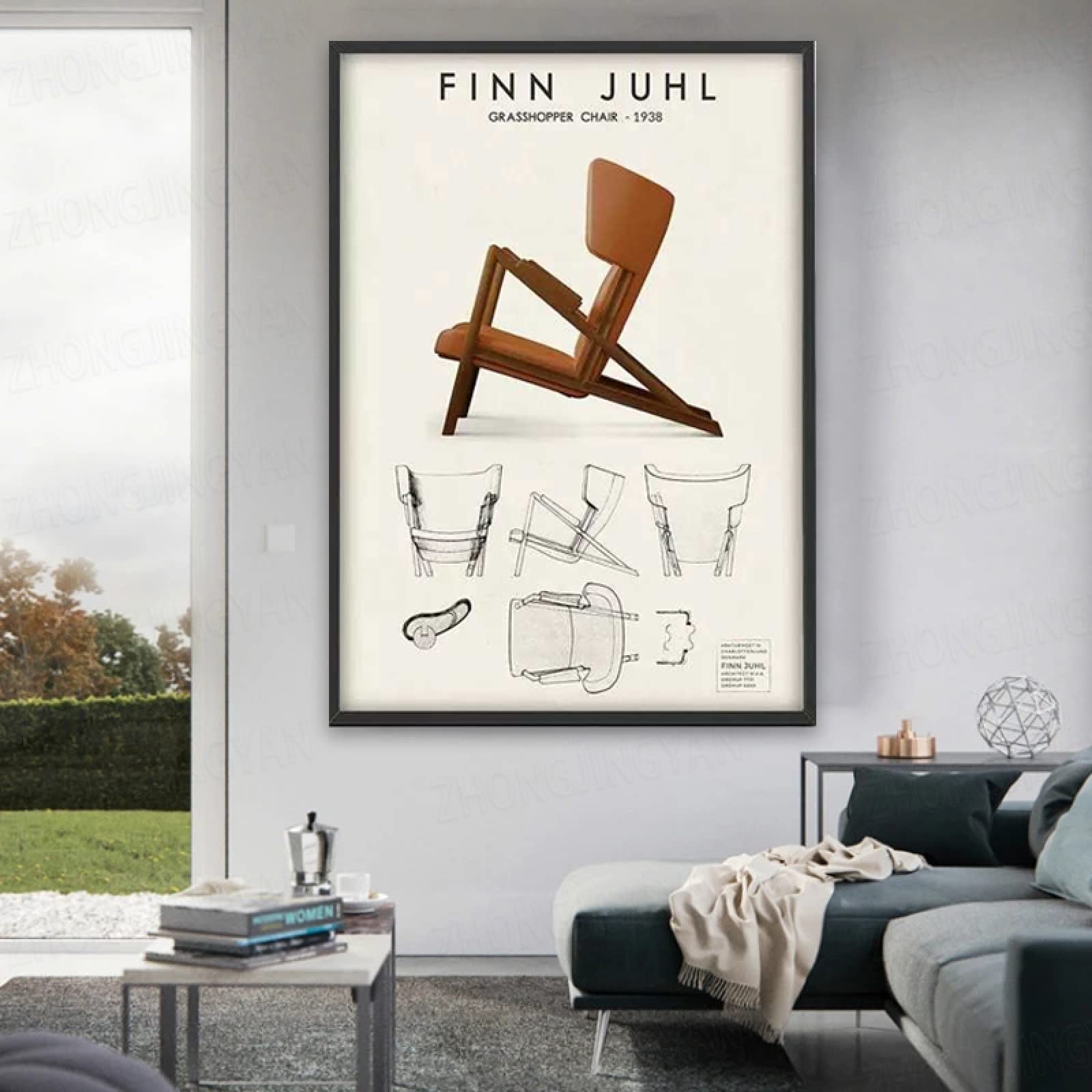 BXCBXDBXCD Scandinavian Chair Design Poster Danish Furniture Chair