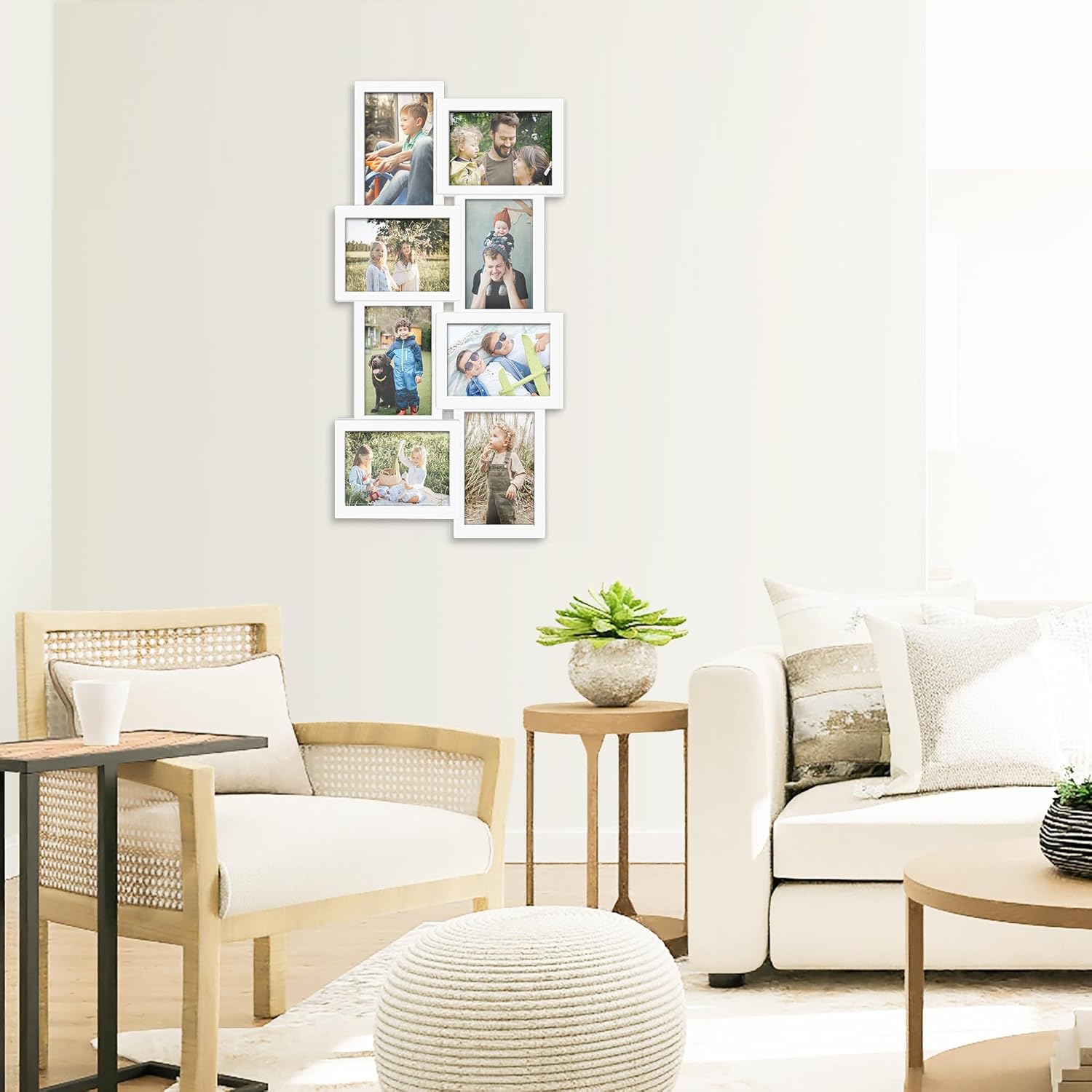 HELLO LAURA - Collage Picture Frames for Wall 4x6 Picture Frame Lovely Fall Shape Picture Frames Collage Wall Decor Family Photo Frames - Solid White