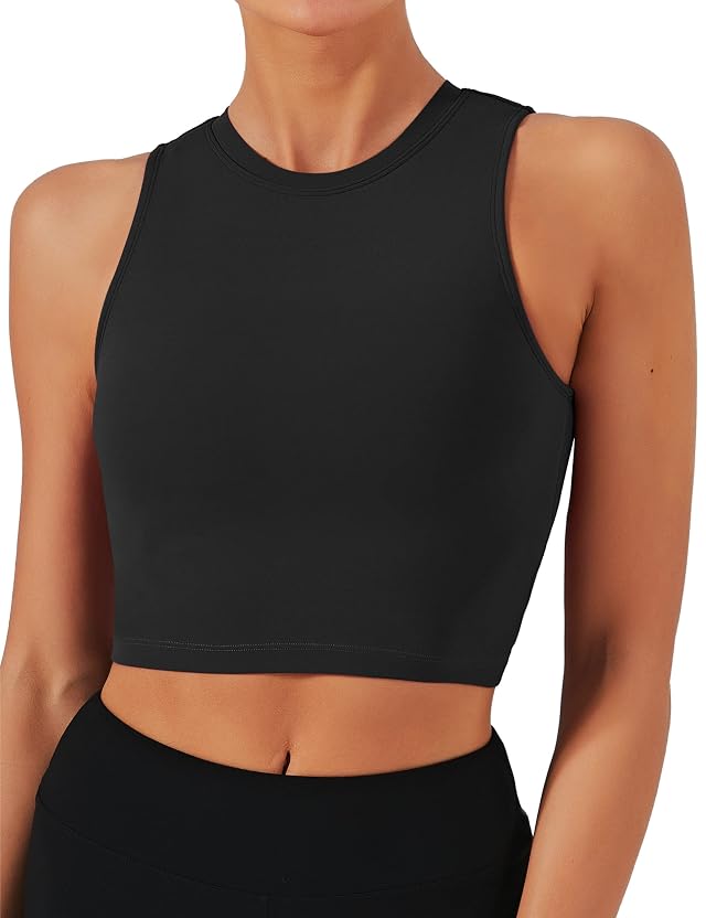 Natural Feelings Nudi Sports Bras for Women Removable Padded Yoga Tank Tops Sleeveless Fitness Workout Crop Tops