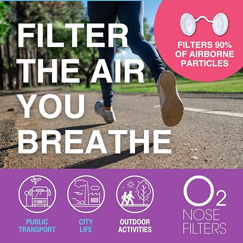 Miniatura 6 de Filtros de nariz O2, con medios de filtración 3M para alivio de alergias, polvo, contaminación, paquete de tamaño de prueba (4 filtros - S, M, L, XL)