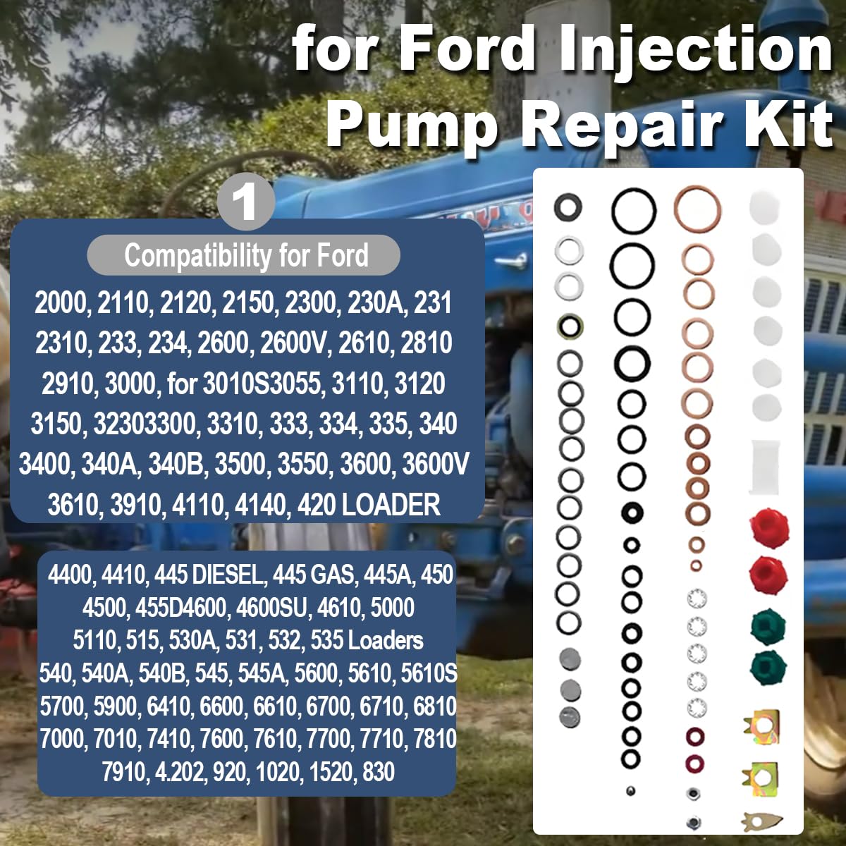 ZAMDOE 7135-110 del sello de las juntas de la bomba de inyección para Ford con tractores 3 4 cilindros bombas rotativas con sistema de accionamiento de 3 pernos