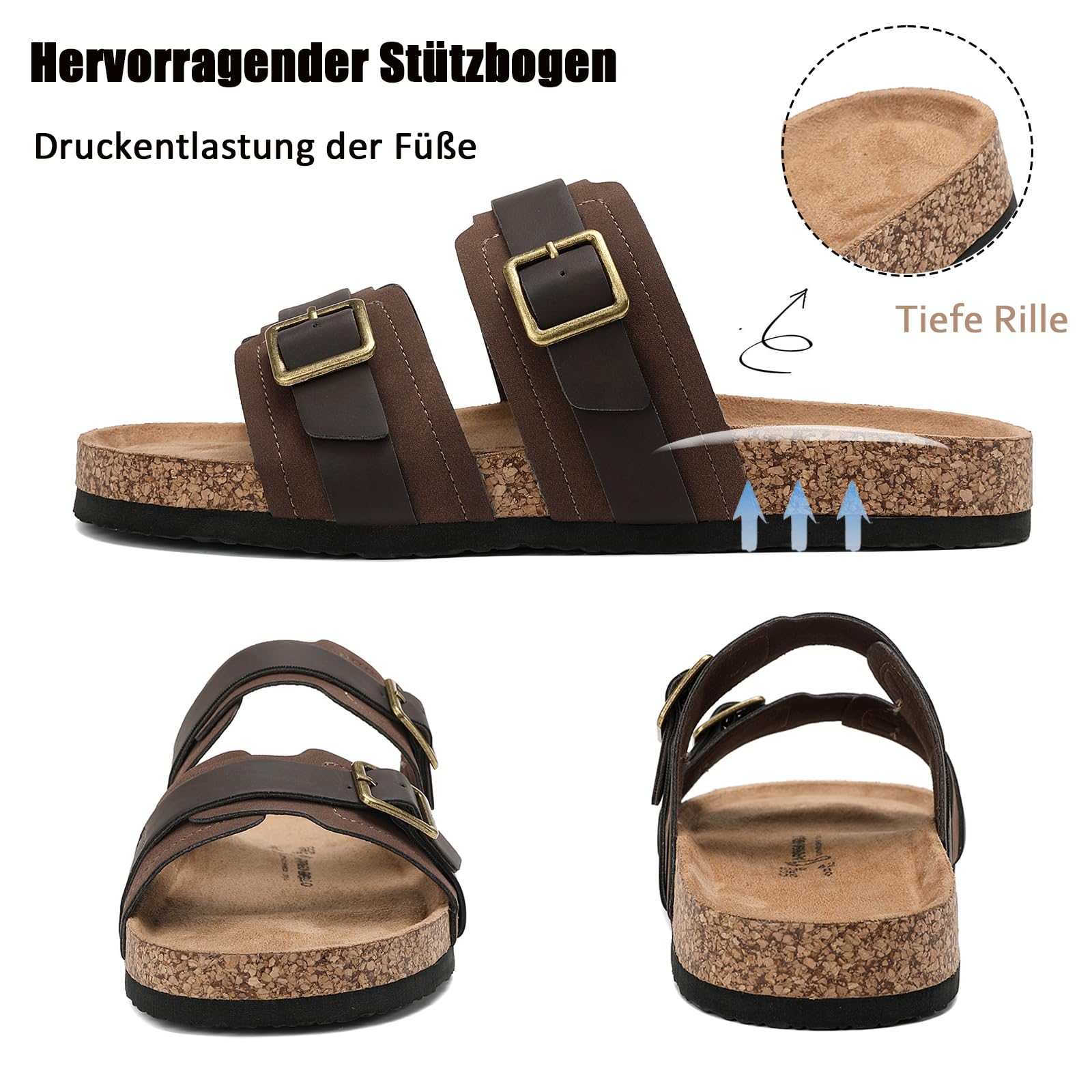 ARRIGO BELLO Pantofole Uomo Sandali Regolabile Fibbia Ciabatte Estive Scarpe da Spiaggia Traspirante EU41-46