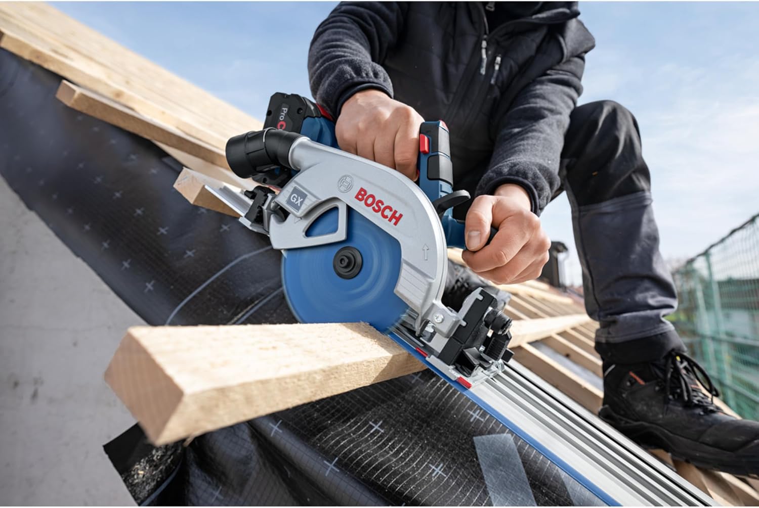 Bosch Professional 18V System Cordless Circular Saw GKS 18V-57-2 GX (longitudinal stop, without battery/charger)