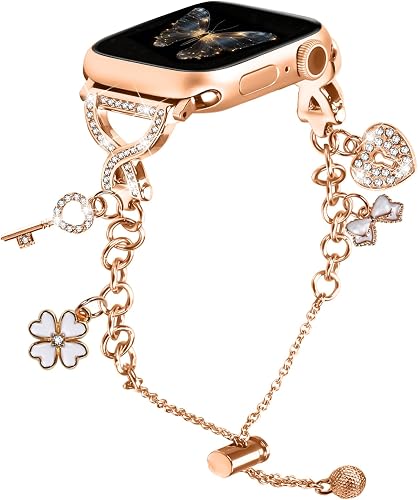 Charm Bracelet Band Compatible with Apple Watch Bands for Women 38mm 40mm 41mm 4