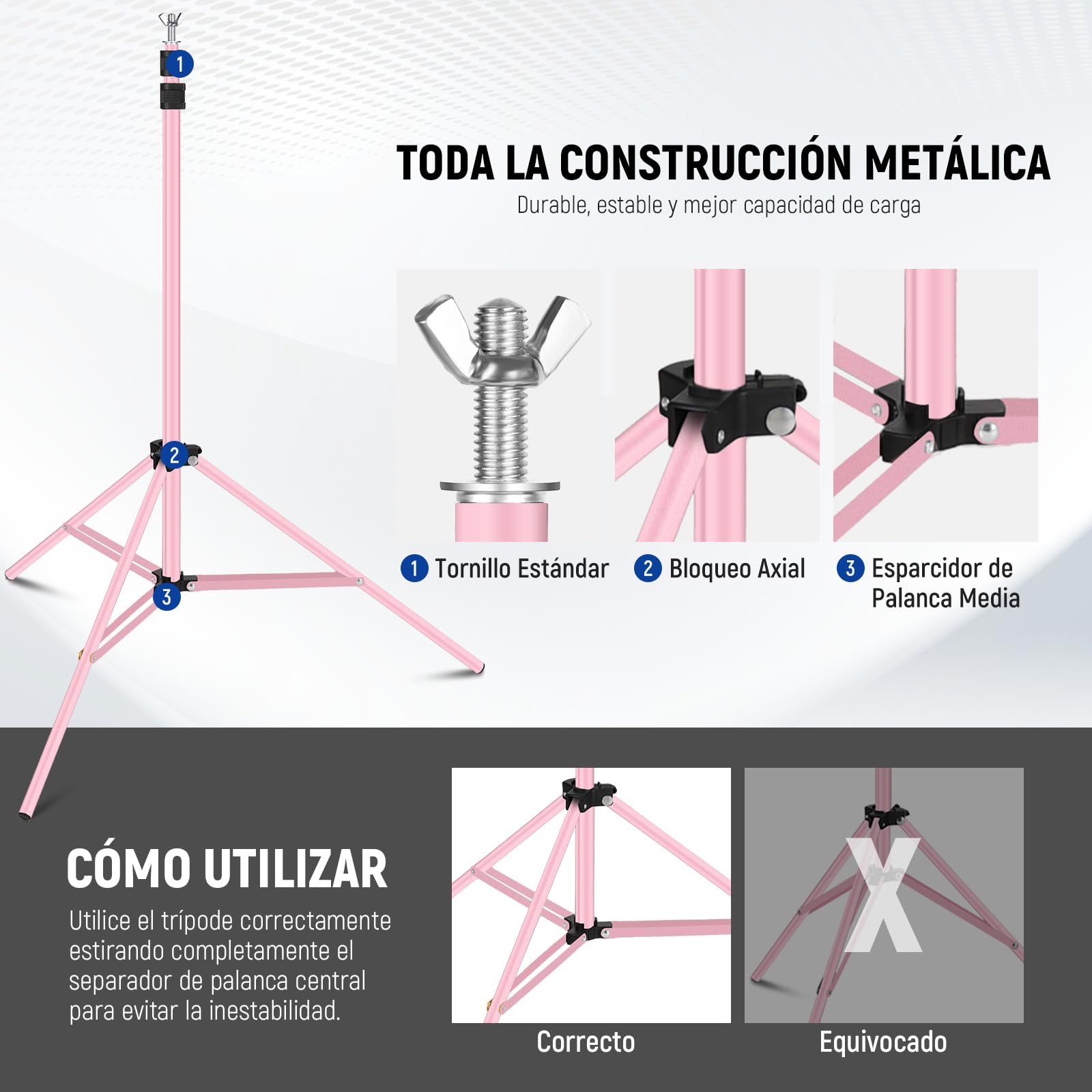 NEEWER Kit de Soporte de Fondo Ajustable de 2,6 x 3m, Sistema de Soporte de Fondo de Fotografía con 4 Barras Transversales, 6 Abrazaderas de Resorte 6 Clips Fondo 2 Bolsas y NEEWER Kit de Soporte de Fondo Ajustable de 2,6 x 3m, Sistema de Soporte de Fondo de Fotografía con 4 Barras Transversales, 6 Abrazaderas de Resorte 6 Clips Fondo 2 Bolsas y