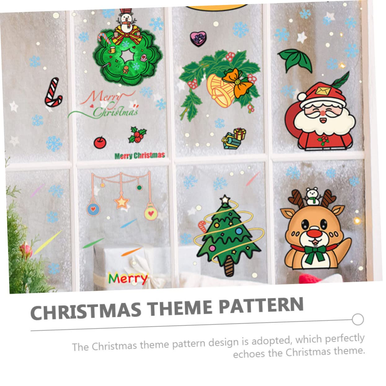 Uonlytech 30stücke Teiliges Cartoon Weihnachtsstil Fensteraufkleber Selbstklebende Wandtattoos Für Weihnachtsdekoration Geeignet Für Wohnräume Klassenzimmer Und Kinderzimmer