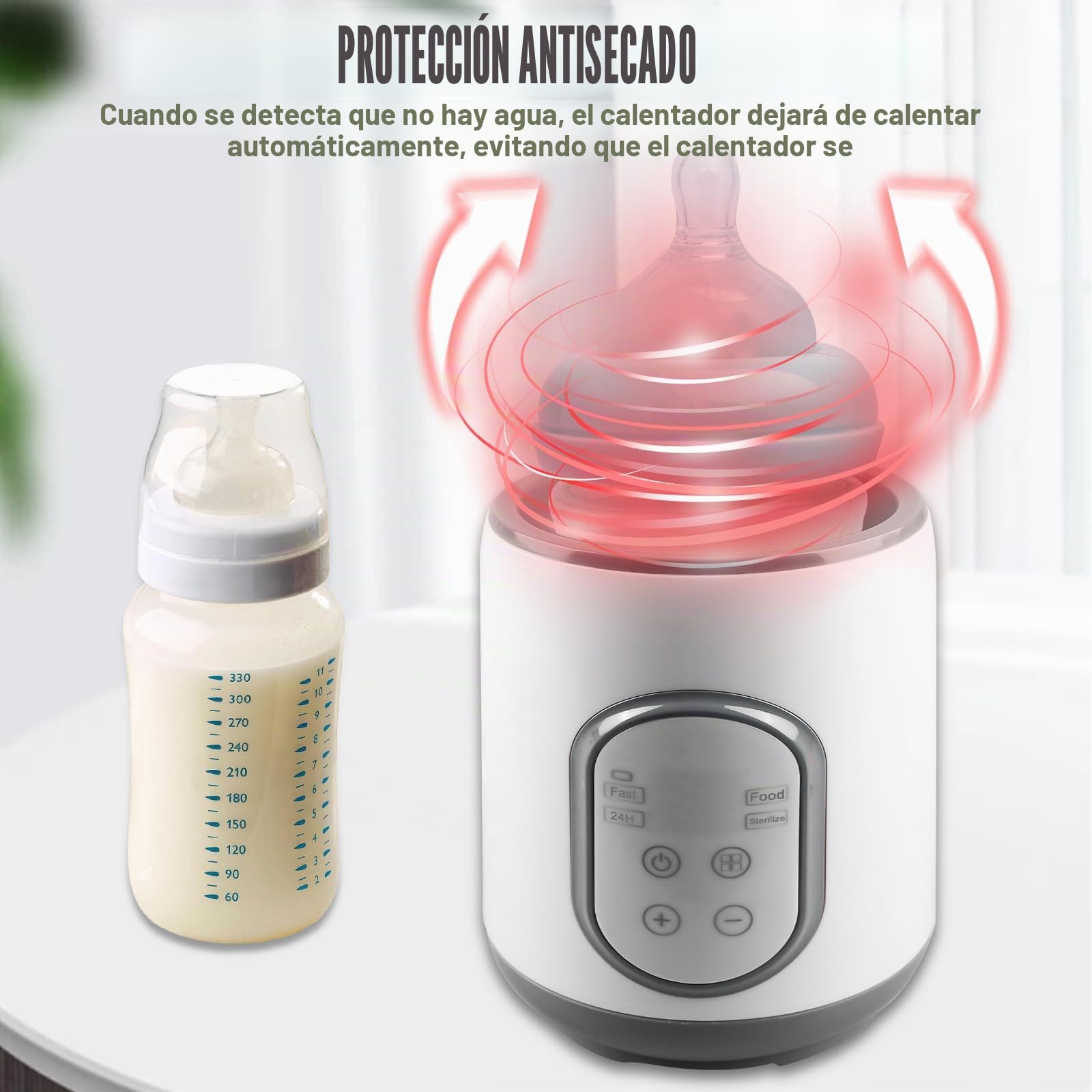 Calentador de biberones para bebé 8 en 1, multifuncional con control de temperatura, descongelar, mantener caliente, protección contra sobrecalentamiento, para todo tipo de biberones, 220 V
