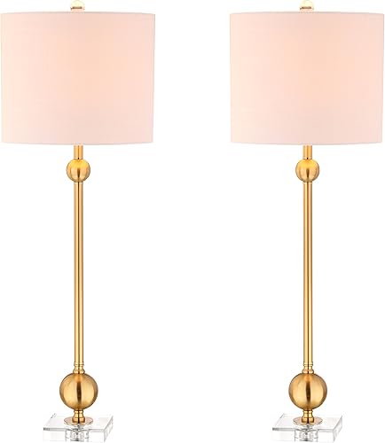 JONATHAN Y JYL2010A-SET2 Juego de 2 lámparas de mesa Hollis 34 pulgadas de metal LED lámpara de mesa moderna contemporánea Glam mesita de noche