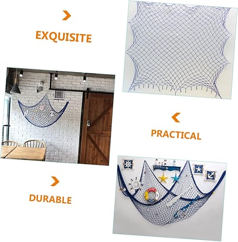 Miniatura 2 de NOLITOY 3pcs Natural Fish Net Decor Hawaii Ornament Fish Net Wall Hangings Fish Net Wall Decor Rustic Nautical Ornaments Nautical Decor Farmhouse