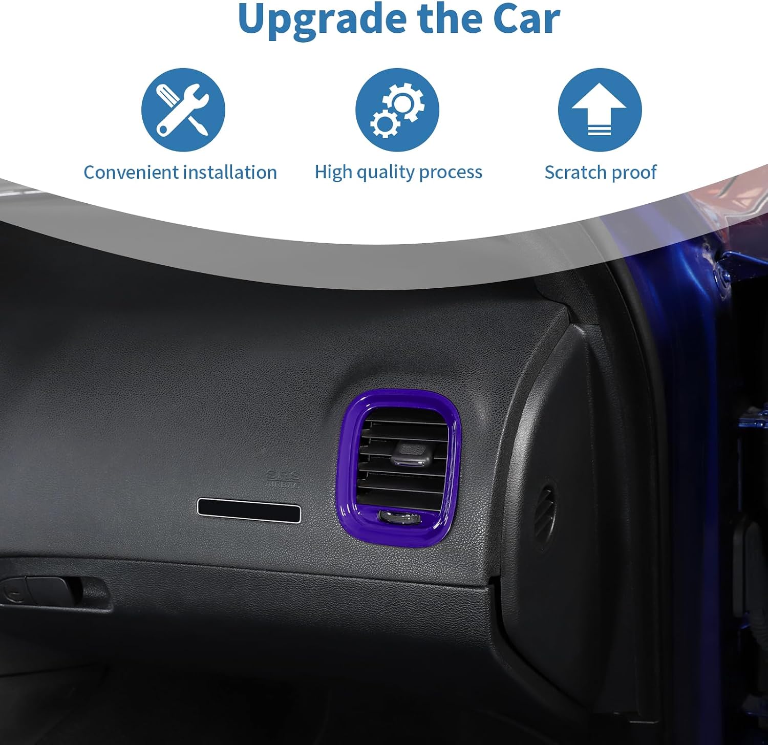for Charger Dashboard Side Air Vent Cover Trim Fit for Dodge Charger 2015-2023 Purple Interior Accessories 2pcs